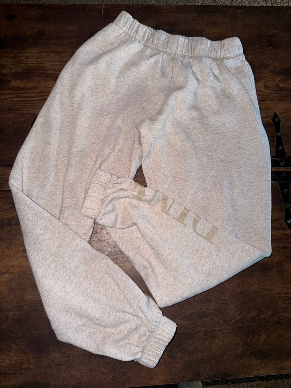 Women’s  Light tan Sweatpants with Subtle Side Logo